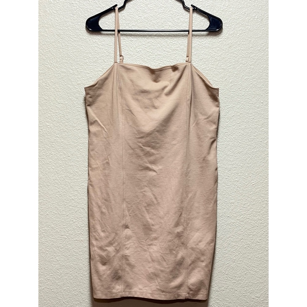 Forever 21 Plus Size Tan Nude Bodycon Mini Dress Adjustable Straps 2X